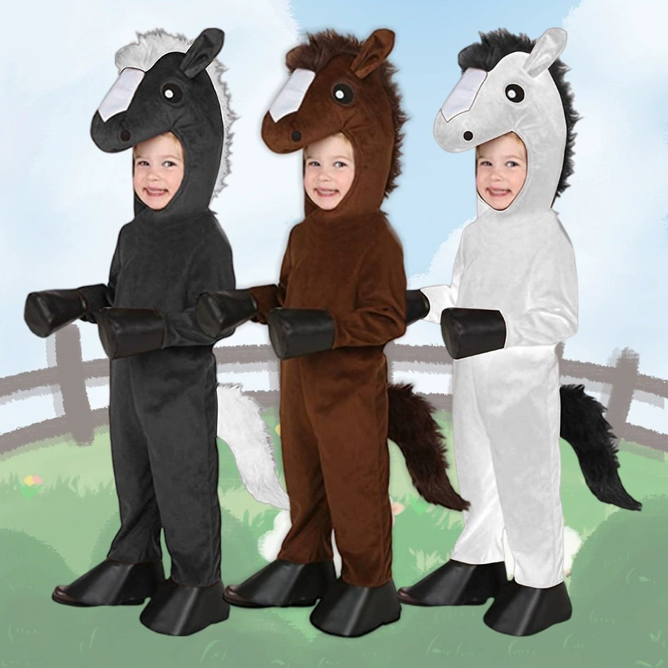 Black Face Mask Pack - Маска-костюм лошади для детей: коричневая, черная,