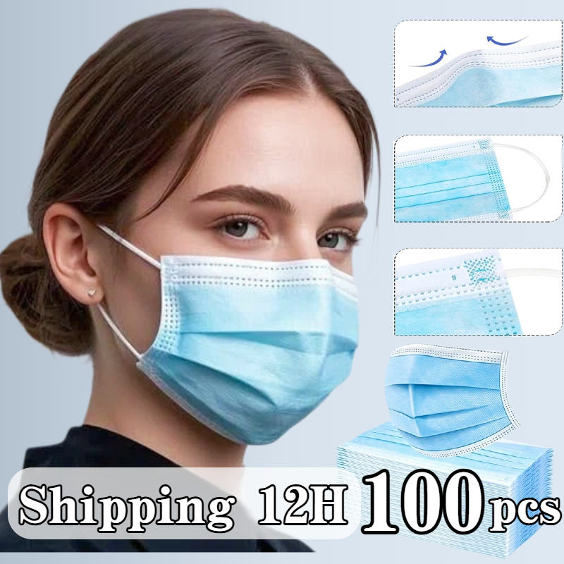 100 шт. синяя одноразовая защи – обзор и цена Disposable Mask Blue