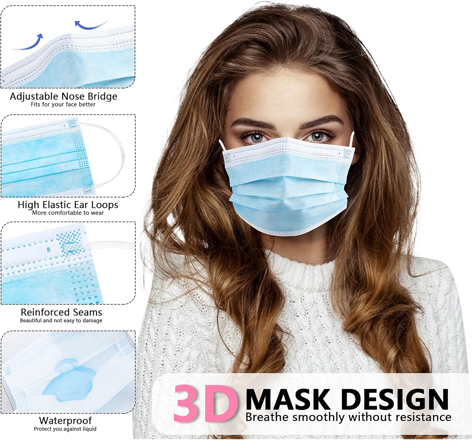 100 шт. синяя одноразовая защи – обзор и цена Disposable Mask Blue
