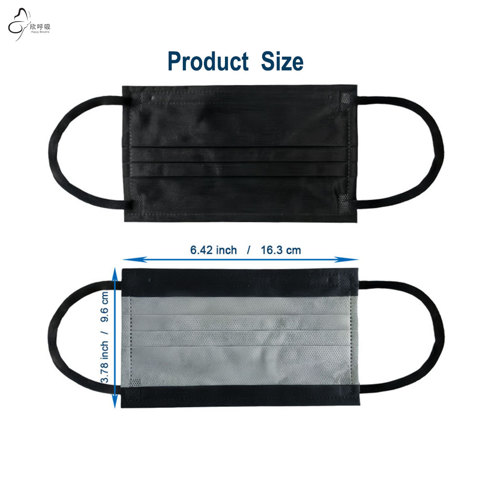 Одноразовые трехслойные маски  – обзор и цена Black Face Mask Pack